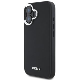 DKNY Plain Silver Logo MagSafe Back Case for Apple iPhone 16 (DKHMP16SPSCMCLK)