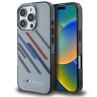 BMW Motorsport IML Random Stripes Back Case for Apple iPhone 16 Pro (BMHCP16L23HTRAG)