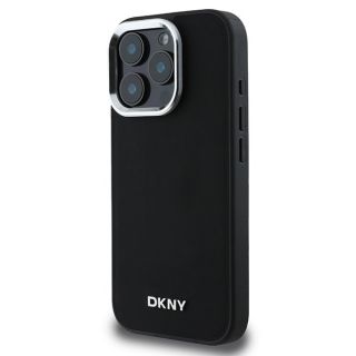 DKNY Plain Silver Logo MagSafe Back Case for Apple iPhone 16 Pro (DKHMP16LPSCMCLK)