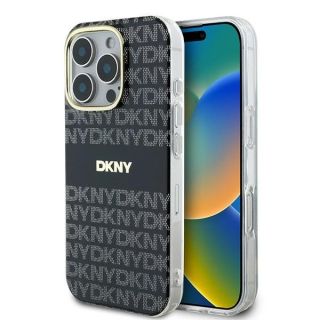 DKNY Repeat Texture Pattern With Stripe Back Case for Apple iPhone 16 Pro Max (DKHMP16XHRHSEK)