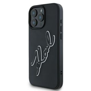 Karl Lagerfeld 3D Rubber Bicolor Signature Back Case for Apple iPhone 16 Pro (KLHCP16L3DRKSDLK)
