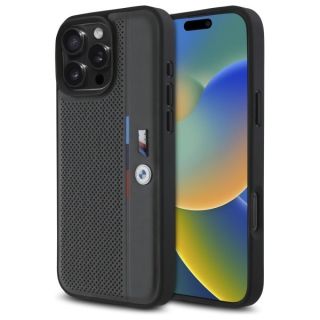 BMW M Perforated Tricolor Detail Line Hardcase for Apple iPhone 16 Pro (BMHCP16L23PUPVA)