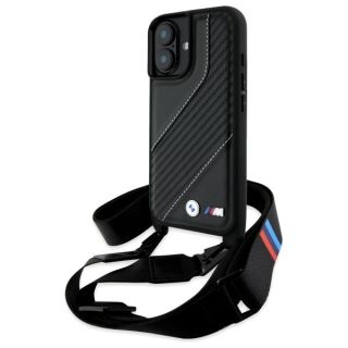 BMW M Edition Carbon Stripe & Strap Hardcase for Apple iPhone 16 Plus (BMHCP16M23PSCCK)