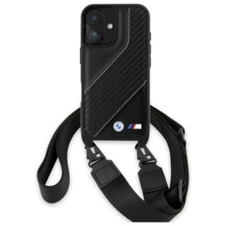 BMW M Edition Carbon Stripe & Strap Hardcase for Apple iPhone 16 Plus (BMHCP16M23PSCCK)