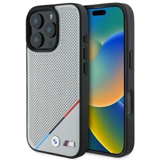 BMW M Perforated Tricolor Line MagSafe Hardcase for Apple iPhone 16 Pro (BMHMP16L23PUPDG)
