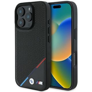 BMW M Perforated Tricolor Line MagSafe Hardcase for Apple iPhone 16 Pro (BMHMP16L23PUPDK)