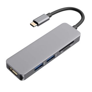 RoGer USB-C Hub 5in1 USB 3.0 x2 / HDMI / SD card reader / TF card reader (RO-5IN1HUB)