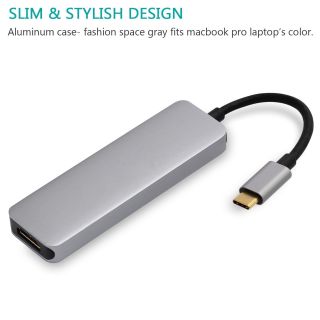 RoGer USB-C Hub 5in1 USB 3.0 x2 / HDMI / SD card reader / TF card reader (RO-5IN1HUB)