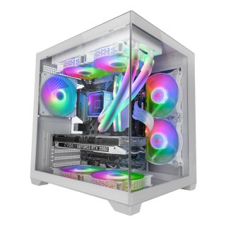 Mars Gaming MCVIEW2W Computer case mATX / white (MCVIEW2W)