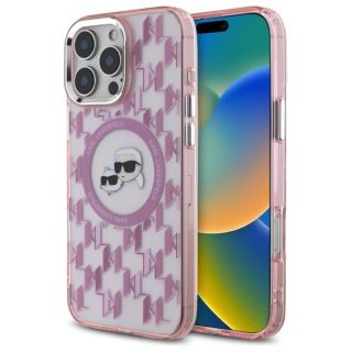 Karl Lagerfeld Hard IML Monogram Karl&Choupette Head MagSafe Case for Apple iPhone 16 Pro Max (KLHMP16XHMCKMHP)