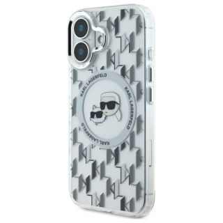 Karl Lagerfeld Hard IML Monogram Karl&Choupette Head MagSafe Case for Apple iPhone 16 (KLHMP16SHMCKMHT)
