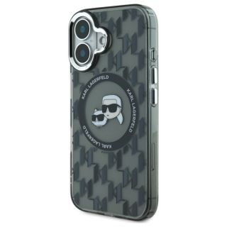 Karl Lagerfeld Hard IML Monogram Karl&Choupette Head MagSafe Case for Apple iPhone 16 (KLHMP16SHMCKMHK)