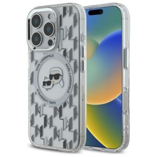 Karl Lagerfeld Hard IML Monogram Karl&Choupette Head MagSafe Case for Apple iPhone 16 Pro (KLHMP16LHMCKMHT)