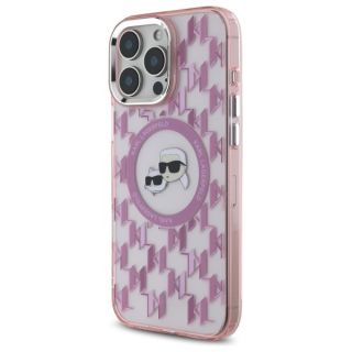 Karl Lagerfeld Hard IML Monogram Karl&Choupette Head MagSafe Case for Apple iPhone 16 Pro Max (KLHMP16XHMCKMHP)
