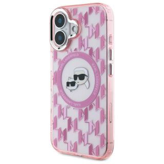 Karl Lagerfeld Hard IML Monogram Karl&Choupette Head MagSafe Case for Apple iPhone 16 (KLHMP16SHMCKMHP)