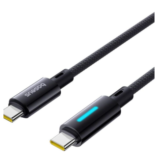 Baseus Lit Fast Charging USB-C to USB-C 100W / Button-Control / Cable 1m (P10379000121-00)