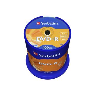 Verbatim DVD-R Recordable Disks 100pcs (43549)