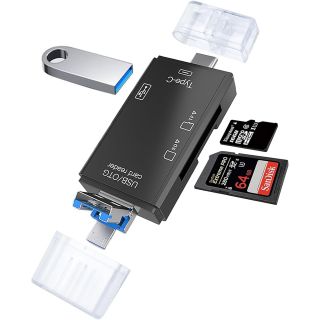 RoGer OTG USB-C/USB/microUSB Cardreader TF / SD + USB 2.0 (RO-OTGREADERTFSD)