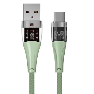 Qualo QTCN-AC-04 Transparent Nylon Cable USB-A – USB-C / 60W / 1.5m / green (QTCN-AC-04)
