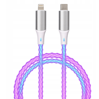 Qualo QCS-CL-00 Glowing Cable USB-С – Lightning / 12W / 1m / LED (QCS-CL-00)