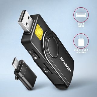 Axagon CRE-SMP2A Smart ID Reader + SD / microSD / SIM (CRE-SMP2A)