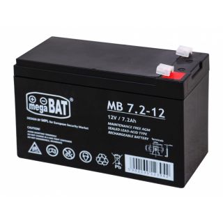 megaBAT MB 7.2-12 Battery 12V/7Ah / 151x95x65mm (MB7.2-12)
