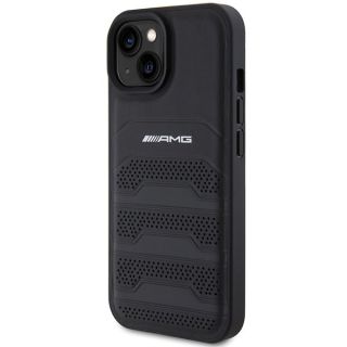 AMG Leather Debossed Lines Back Case for Apple iPhone 15 Plus (AMHCP15MGSEBK)