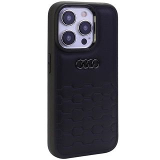 Audi GT Synthetic Leather Back Case for Apple iPhone 15 Pro (AU-TPUPCIP15P-GT/D2-BK)