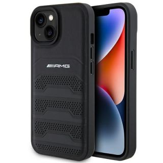 AMG Leather Debossed Lines Back Case for Apple iPhone 15 Plus (AMHCP15MGSEBK)