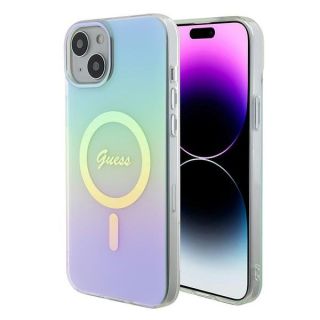 Guess IML Iridescent MagSafe Back Case for Apple iPhone 15 Plus (GUHMP15MHITSQ)