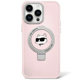 Karl Lagerfeld Ring Stand Choupette Head MagSafe Back Case for Apple iPhone 15 Pro Max (KLHMP15XHMRSCHP)