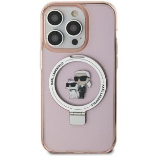 Karl Lagerfeld Ring Stand Karl&Choupettte MagSafe Back Case for Apple iPhone 15 (KLHMP15SHMRSKCP)