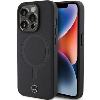 Mercedes Smooth Leather MagSafe Back Case for Apple iPhone 15 Pro (MEHMP15L23RCMK)