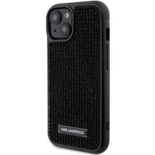 Karl Lagerfeld Rhinestone Logo Metal Plate Back Case for Apple iPhone 15 (KLHCP15SHDSPLK)