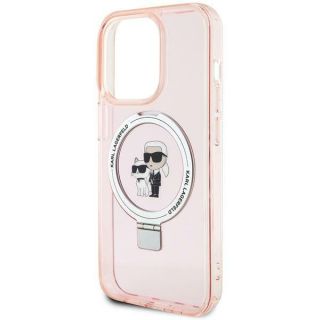 Karl Lagerfeld Ring Stand Karl&Choupettte MagSafe Back Case for Apple iPhone 15 Pro (KLHMP15LHMRSKCP)