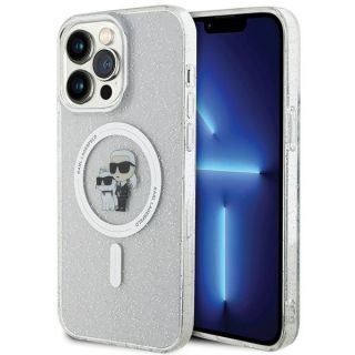 Karl Lagerfeld Karl&Choupette Glitter MagSafe Back Case for Apple iPhone 15 Pro Max (KLHMP15XHGKCNOT)