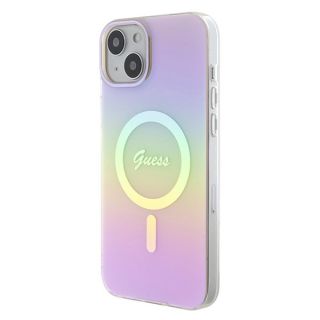 Guess IML Iridescent MagSafe Back Case for Apple iPhone 15 Plus (GUHMP15MHITSP)