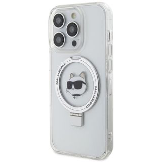 Karl Lagerfeld Ring Stand Choupette Head MagSafe Back Case for Apple iPhone 15 (KLHMP15XHMRSCHH)