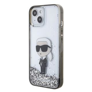 Karl Lagerfeld Liquid Glitter Ikonik Back Case for Apple iPhone 15 (KLHCP15SLKKNSK)