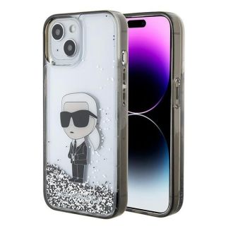 Karl Lagerfeld Liquid Glitter Ikonik Back Case for Apple iPhone 15 (KLHCP15SLKKNSK)