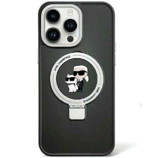 Karl Lagerfeld Ring Stand Karl&Choupettte MagSafe Back Case for Apple iPhone 15 Plus (KLHMP15MHMRSKCK)