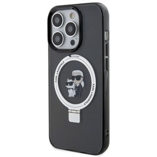 Karl Lagerfeld Ring Stand Karl&Choupettte MagSafe Back Case for Apple iPhone 15 Pro (KLHMP15LHMRSKCK)