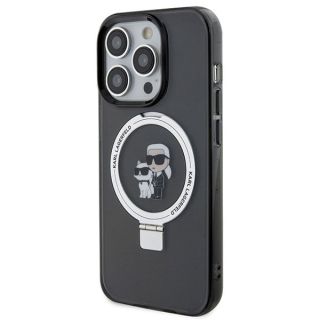 Karl Lagerfeld Ring Stand Karl&Choupettte MagSafe Back Case for Apple iPhone 15 Pro Max (KLHMP15XHMRSKCK)