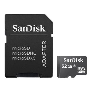 SanDisk Memory Card microSDHC 32GB + Adapter (SDSDQM-032G-B35A)