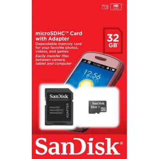 SanDisk Memory Card microSDHC 32GB + Adapter (SDSDQM-032G-B35A)