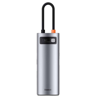 Baseus Metal Gleam Series 7in1 Multifunctional USB-C HUB Docking Station (WKWG020113)