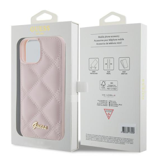 Guess Quilted Metal Logo Case for Apple iPhone 15 (GUHCP15SPSQSQSP)