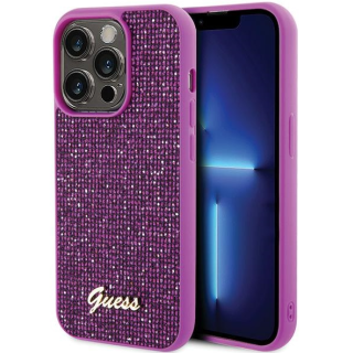Guess PU Disco Script Metal Case for Apple iPhone 15 Pro Max (GUHCP15XPMSDGSF)