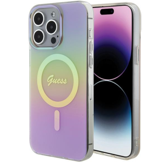 Guess IML MagSafe Iridescent Case for Apple iPhone 15 Pro (GUHMP15LHITSP)