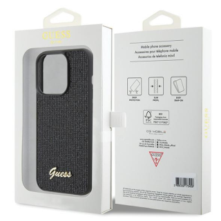 Guess PU Disco Script Metal Case for Apple iPhone 15 Pro (GUHCP15LPMSDGSK)